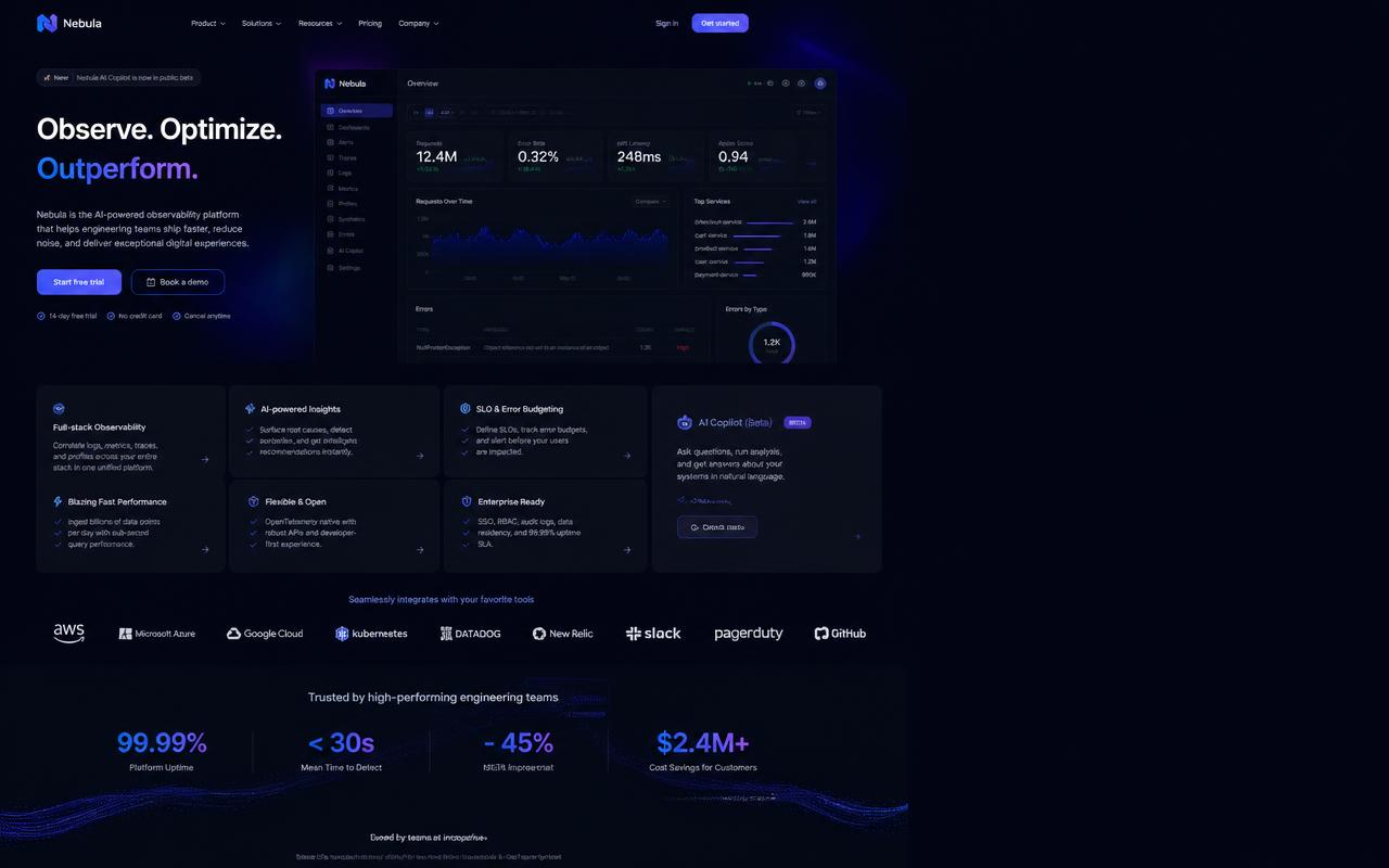 Large premium product site website design example