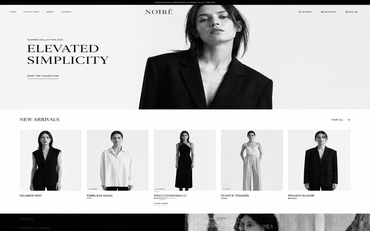 High-end storefront design website design example